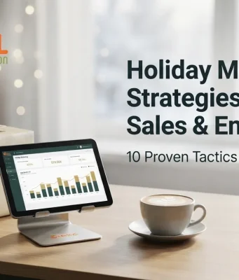 Holiday Marketing: Strategies to Boost Sales & Engagement Create a professional 16:9 blog post thumbnail for “ Holiday Marketing: Strategies to Boost Sales & Engagement ”. Use a clean, modern, realistic scene related to the topic, with a clear focal subject and space for text. Place the provided “Seasonal Promotion” logo in the top-left corner, keeping it original, clear, and undistorted. Add the blog title in bold, readable typography. Use a premium marketing style, natural lighting, balanced composition, and brand-friendly colors. Avoid clutter, distorted text, duplicate objects, and watermarks.
